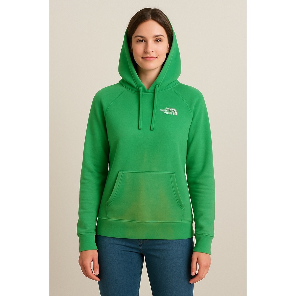 The North Face Womens S P Green Pullover Hoodie Sweatshirt‎